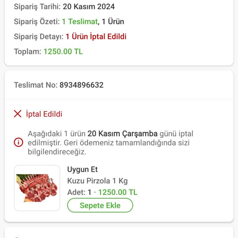 Trendyol Market'te İptal Edilen Siparişler Ve Müşteri Memnuniyetsizliği