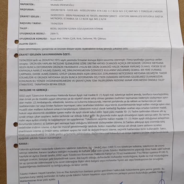 Nike Ayakkabı İade Sorunu Ve İcra Tehdidi