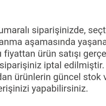 İptal Edilen Sipariş Ve Bilgilendirme Eksikliği