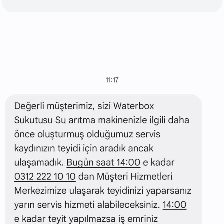 Waterbox Su Arıtma Cihazı Servis Sorunu Ve İletişim Eksikliği