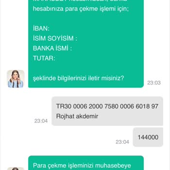Kazançlarımın Hesabıma Aktarılmaması