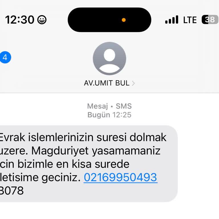 Asılsız Hukuk Bürosu Mesajlarıyla Mağdur Edilme