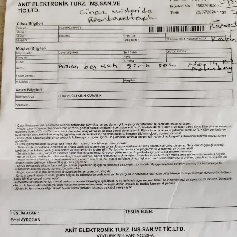 Teslim Edilmeyen TV Ve Uzayan Bekleyiş