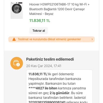 Hepsiburada'dan Sipariş Ettiğim Ürün Teslim Edilmiyor