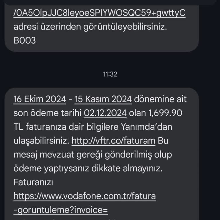 Vodafone Tarifesi Ve Fatura Sorunları