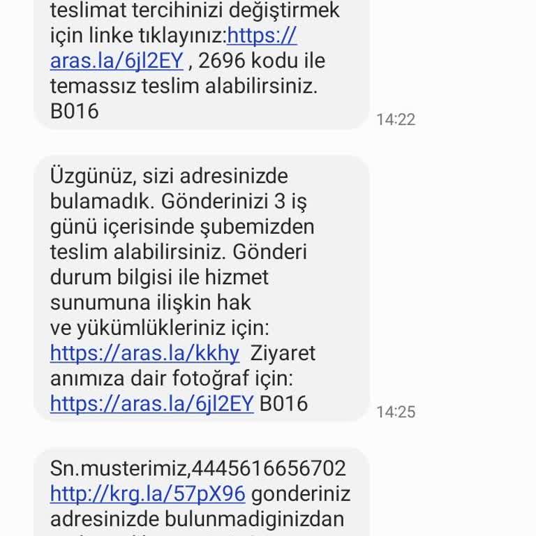 Aras Kargo'nun Yanıltıcı Mesajları