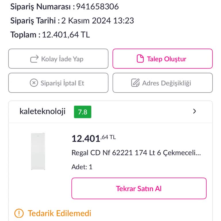 E-ticaret Sitesinin İlgisizliği Ve Ürün İptali Mağduriyeti