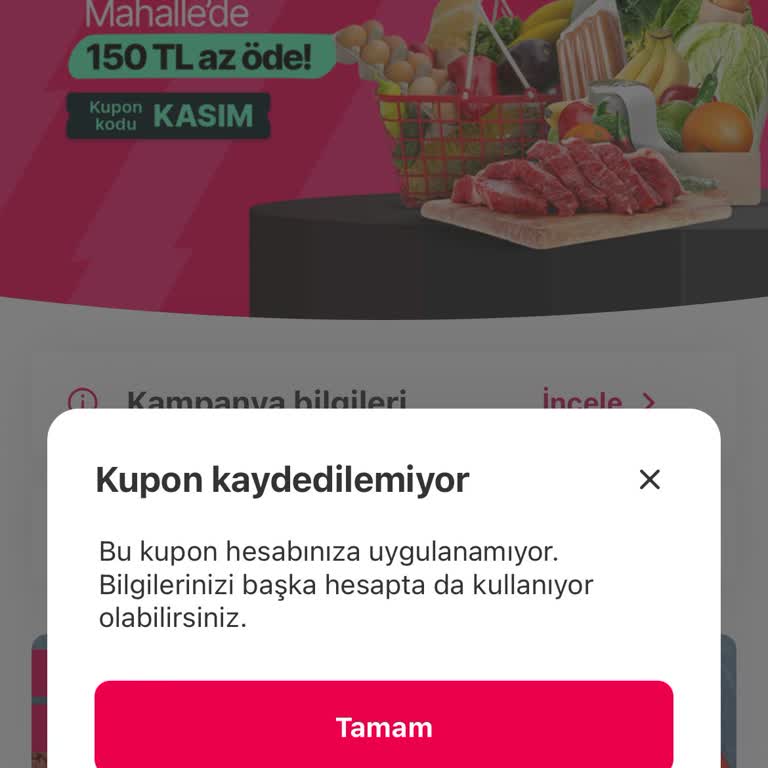 Yemeksepeti'nde Kupon Kullanamama Sorunu