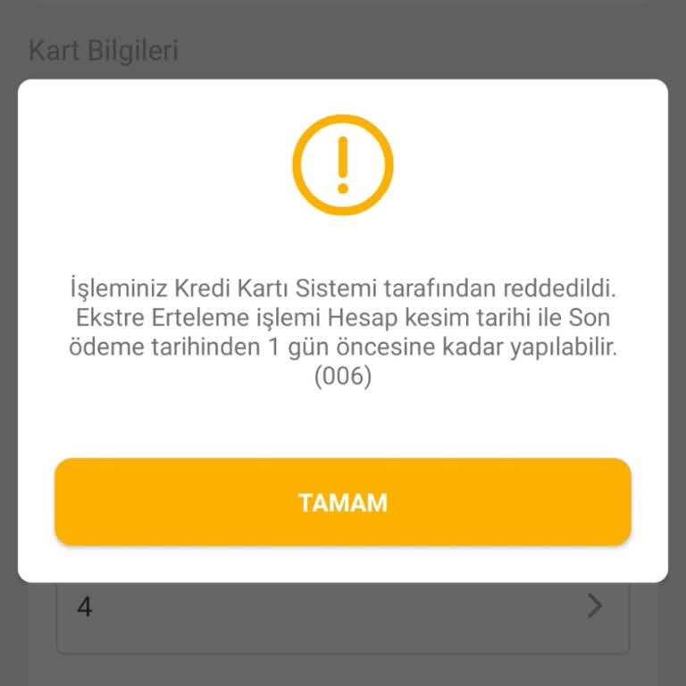 Kredi Kartı Taksitlendirme Sorunu