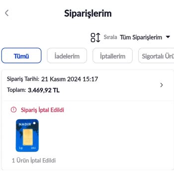 Sürekli İptal Edilen Altın Siparişleri Ve Cevapsız Müşteri Hizmetleri