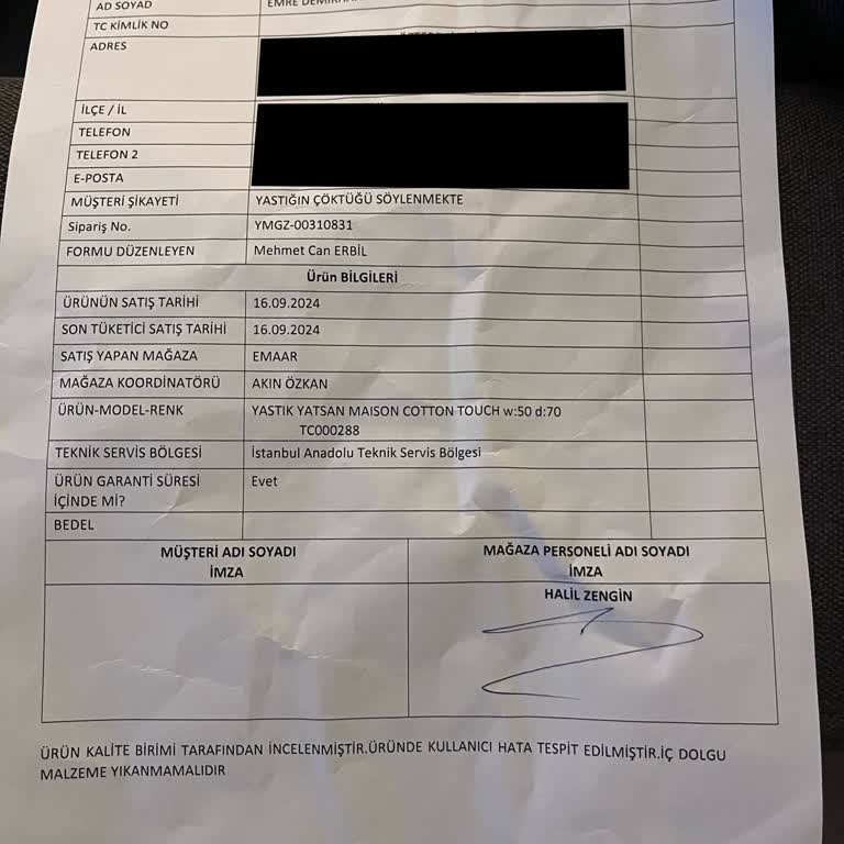 Yatsan Yastık Kalitesi Hayal Kırıklığı Yarattı