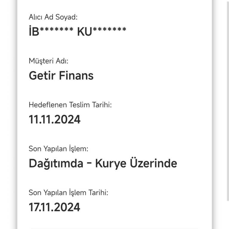 Teslim Edilmeyen Kargo Ve Yanıltıcı Bilgilendirme