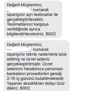 Sipariş İptali Ve Müşteri Hizmetleri Cevapsız Kaldı
