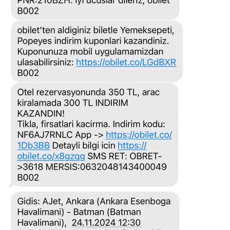 Obilet.com'da Karışık Menü Ve Memnuniyetsizlik