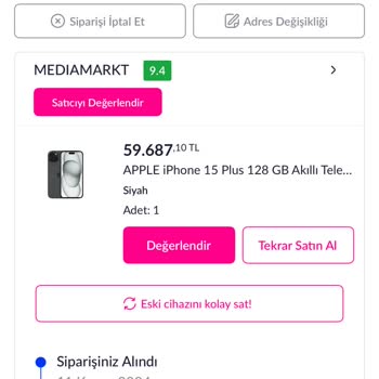 Pazarama'dan İptal Edilemeyen Sipariş Ve 60 Bin TL Borç