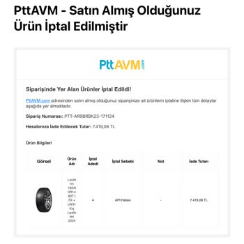 Epttavm'den Alınan Lastiklerin Sebepsiz İptali Ve İade Sorunu