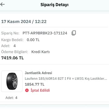Epttavm'den Alınan Lastiklerin Sebepsiz İptali Ve İade Sorunu