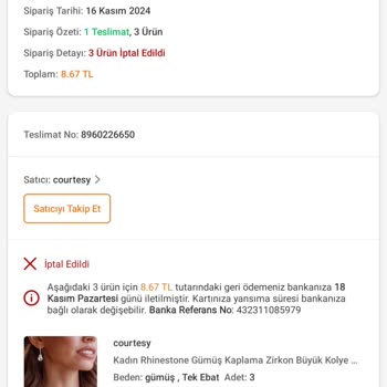Trendyol Anlık İndirim Sipariş İptalleri