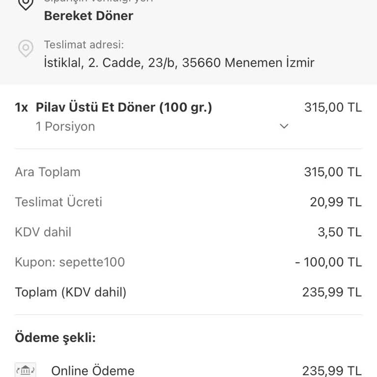 Yemeksepeti'nde İptal Edilen Sipariş Sorunu