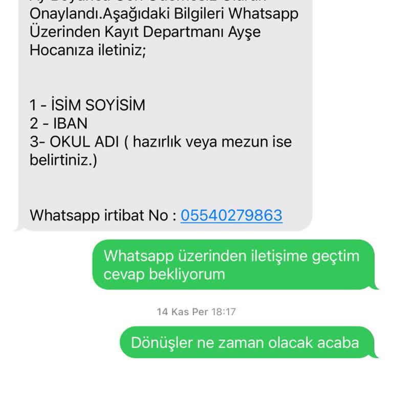 Onaylanan Bursun Geri Dönüş Sorunu