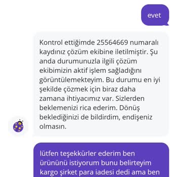 Kayıp Kargo Ve Yetersiz Destek