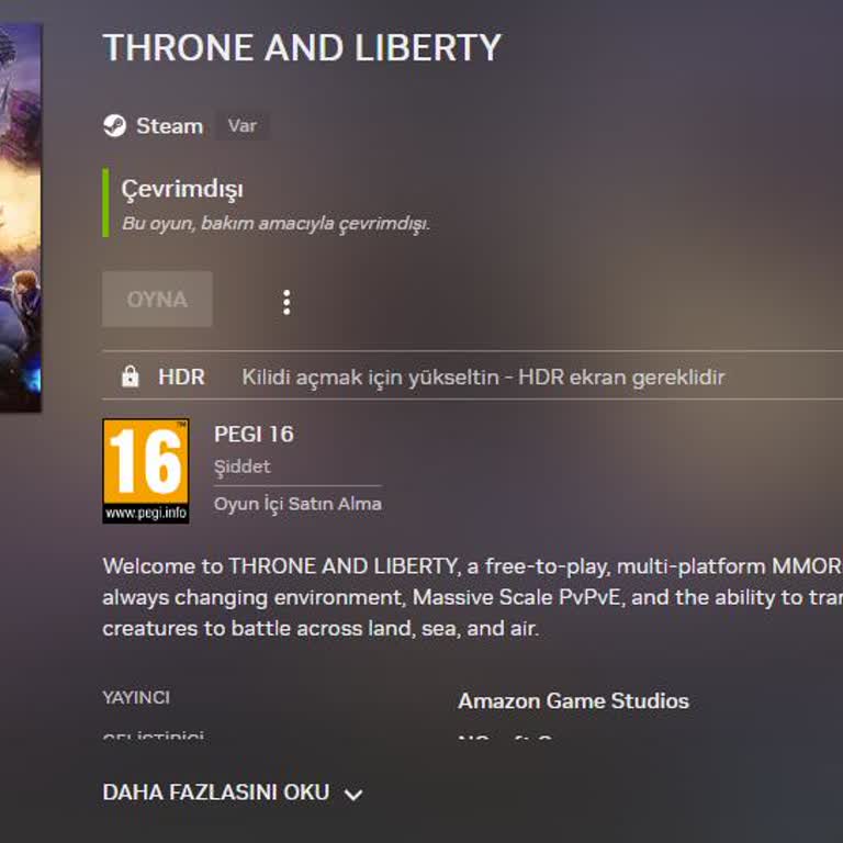 GeForce Now'da Throne And Liberty Erişim Sorunu