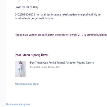 İsteğim Dışında İptal Edilen Siparişler Ve İletişim Sorunları