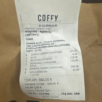 Eksik Ve Lezzetsiz Tatlı Siparişi
