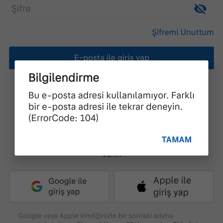Sahibinden Hesap Açma Sorunu Ve Hata Kodu 104