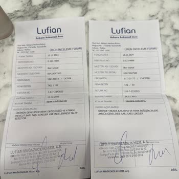Lufian Montta Beklenmedik Sarı Lekeler Ve İade Sorunu