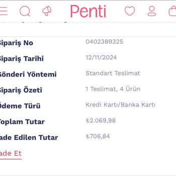 Penti Kampanyasında Teslim Edilmeyen Ürünler Ve İptaller!
