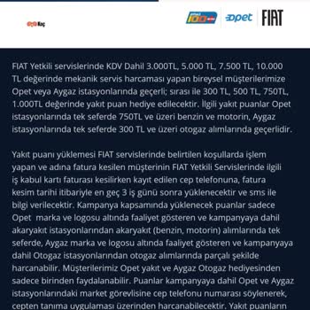 Fiat Uygulamasında Yakıt Puanı Hayal Kırıklığı