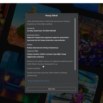Roblox Hesabım Haksız Yere Kalıcı Olarak Banlandı