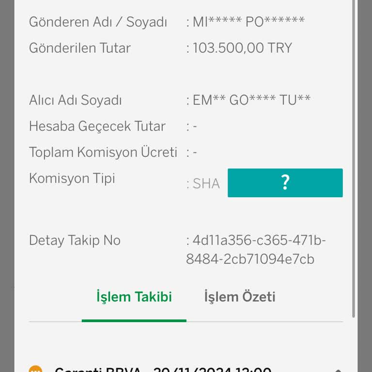 Garanti BBVA SWIFT Transferi Sorunu!