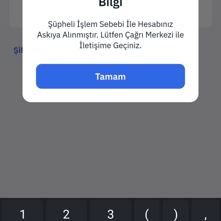 Bloke Edilen Hesap Ve Çözülmeyen Sorun