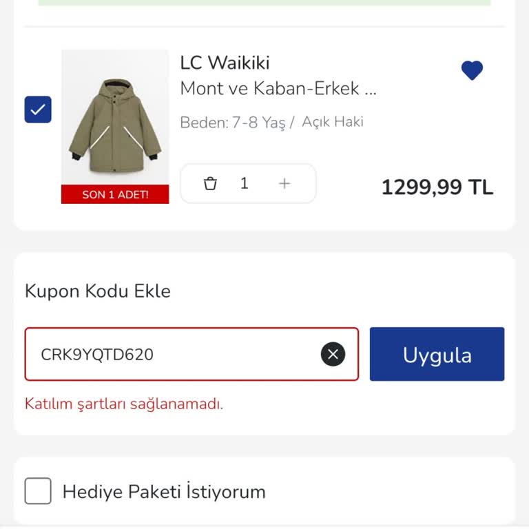 LCW Online Alışverişte Kupon Kodu Sorunu