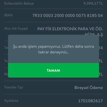 TEB Bankası'nda Transfer Sorunu