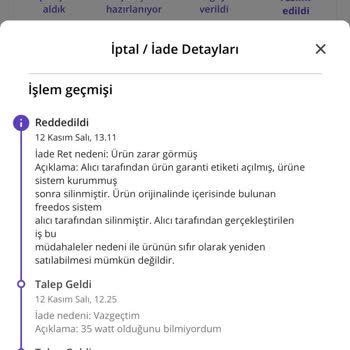 Yanıltıcı Bilgilendirme İle İade Talebimin Reddedilmesi