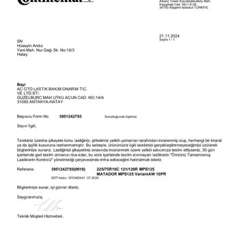 Yeni Alınan Lastik Kazaya Sebep Oluyordu