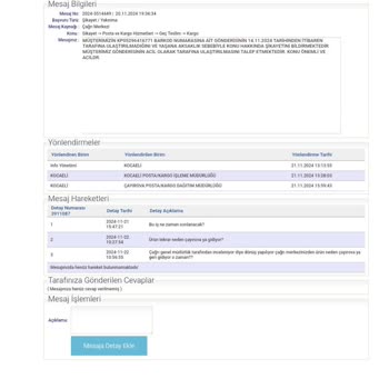 PTT Kargo'nun Teslimat Gecikmesi Ve İletişim Sorunları