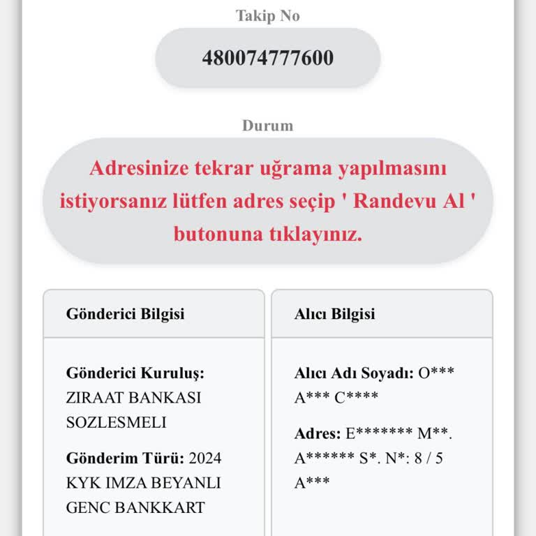 Ziraat Bankası Kart Teslimat Sorunu