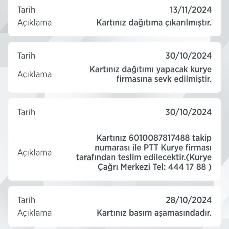 PTT Kargo İle Teslim Edilemeyen Banka Kartı Sorunu