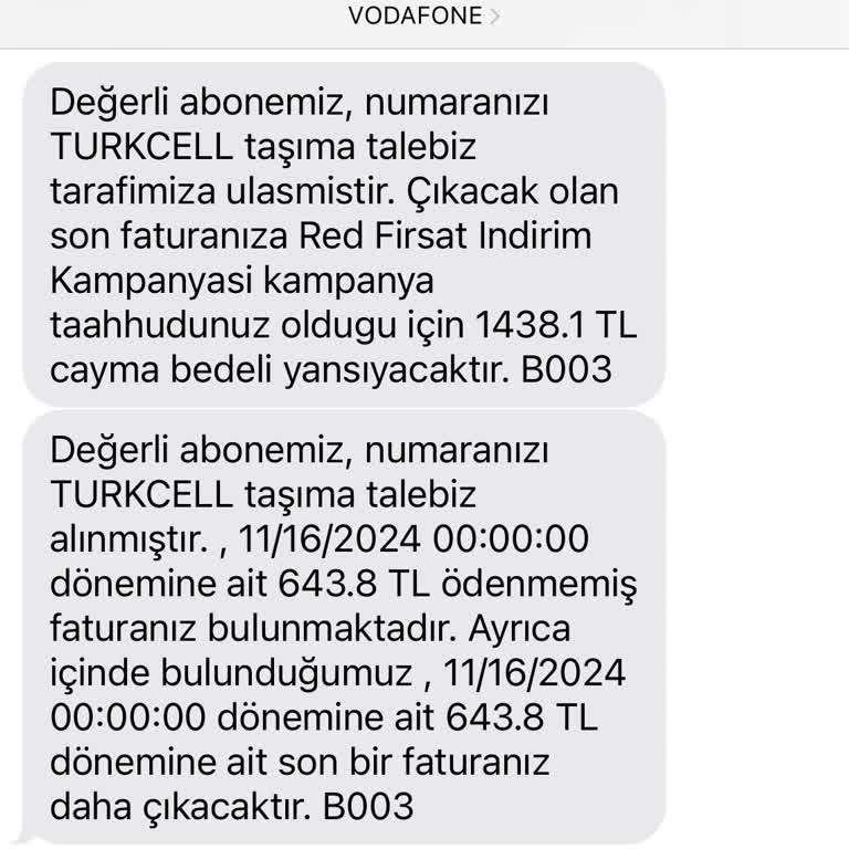 Vodafone'da Kesintisiz Bağlantı Sorunu Ve Haksız Cayma Bedeli