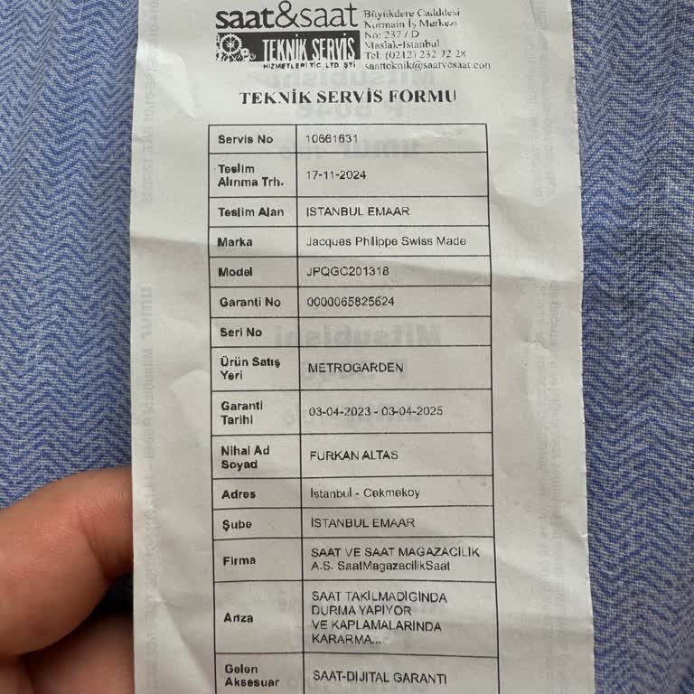 Garanti Kapsamında Çözüm Bulunamayan Saat Sorunu