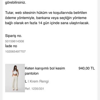 İade Edilmeyen Ürün Ve Eksik Ücret İadesi