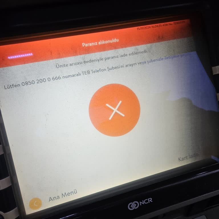 TEB ATM'sinde Alıkonulan Para: 19.600 TL Mağduriyeti