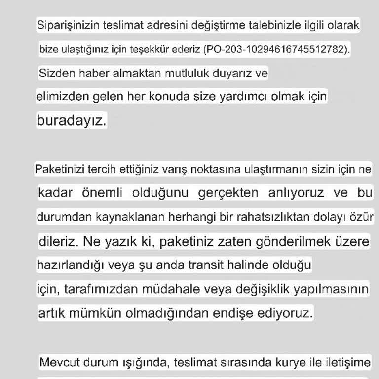 PTT Kargo Adres Değişikliği Ve Teslimat Sorunu