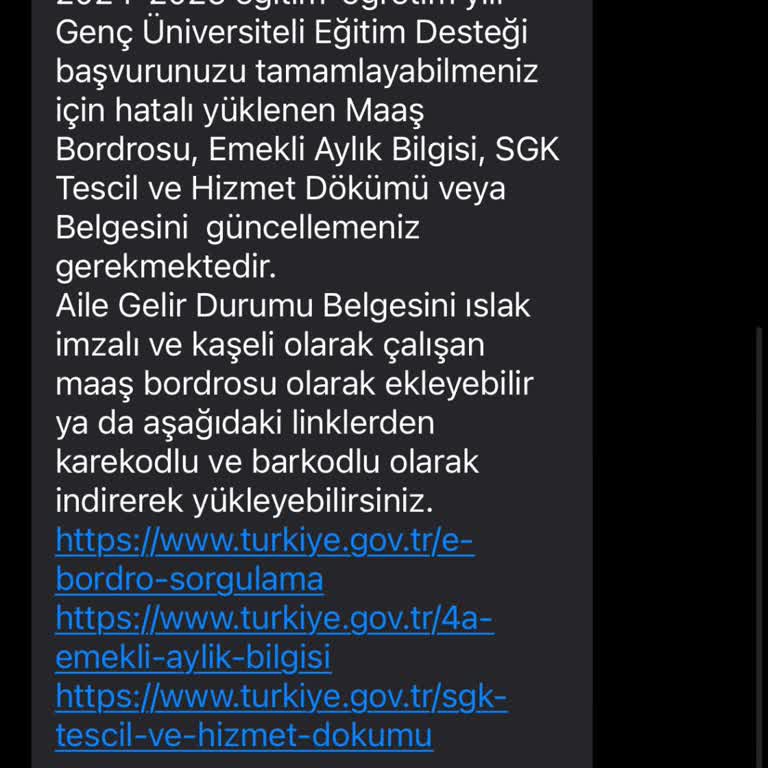 Burs Başvurusunda Sürekli Evrak Hatası