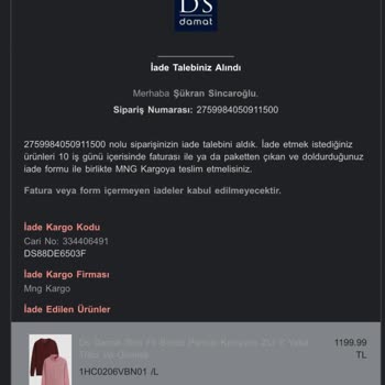 Eksik İade: Paramın Tamamını İstiyorum