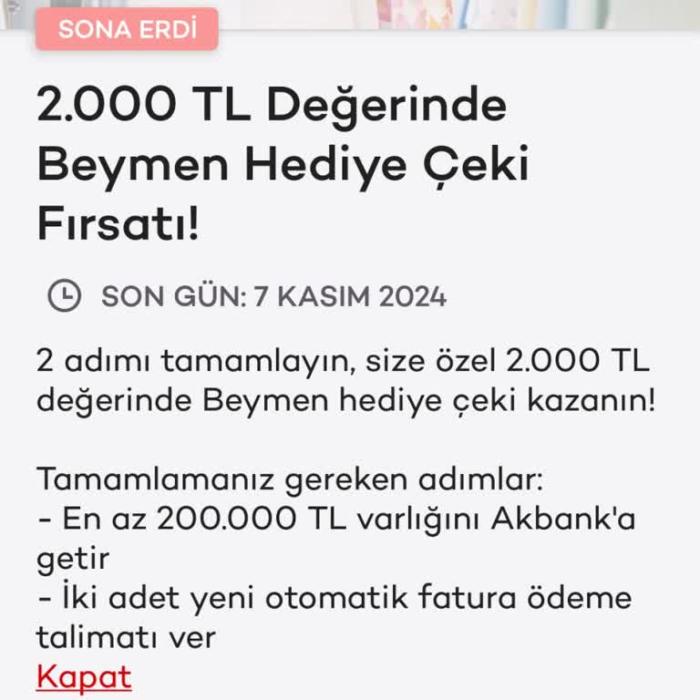 Akbank'ın Beymen Çeki Kampanyasında Yaşanan Sorun